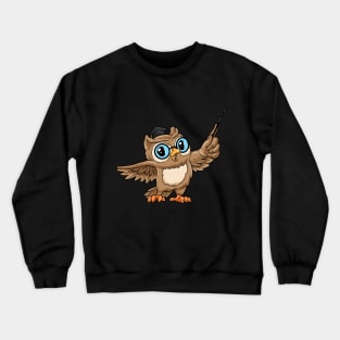 Owl Teacher Pointer Crewneck Sweatshirt